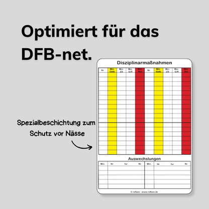 refbee Schiedsrichter Spielnotizkarten Fußball